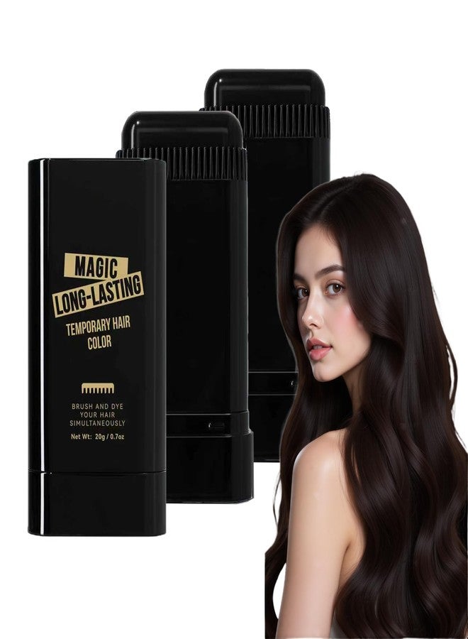 Suaxova 2PCS Hair Color Comb,2-in-1 Color Correction Stick with Comb to Cover Gray and White Hair,Safe Convenient Waterproof and Sweat-Proof Comb Hair Dye Cream,Black Portable Hair Colouring - Image 1